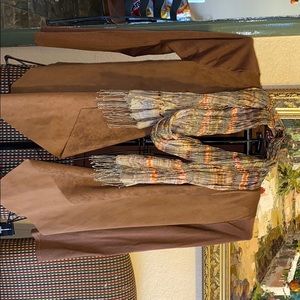 Brown Cardigan with Scarf